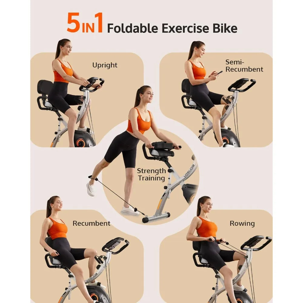 Exercise Bike, Folding Exercise Bike for Seniors,