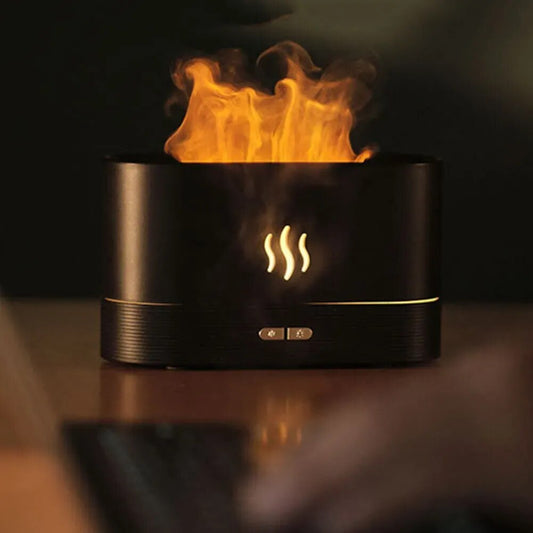 USB Essential Oil Diffuser Simulation Flame Effect with Night Light Humidifier