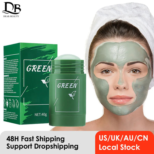 Green Tea Mask Stick Blackhead Remover Clay Face Mask Oil skin care