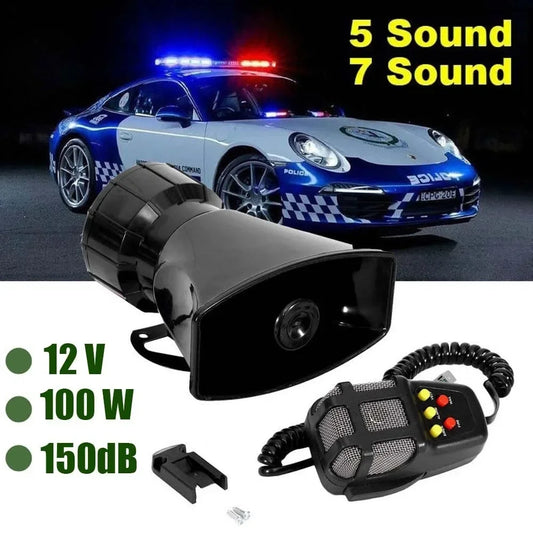 Mic PA System Emergency Amplifier Hooter Police Siren Air Horn