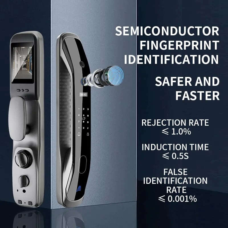 New Biometric Fingerprint Lock Security Smart Door camera  Lock