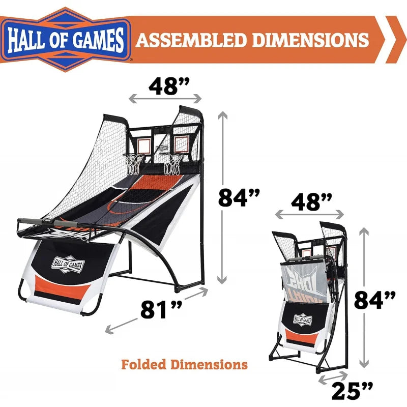 2 Player Arcade Basketball Game, Black/Grey