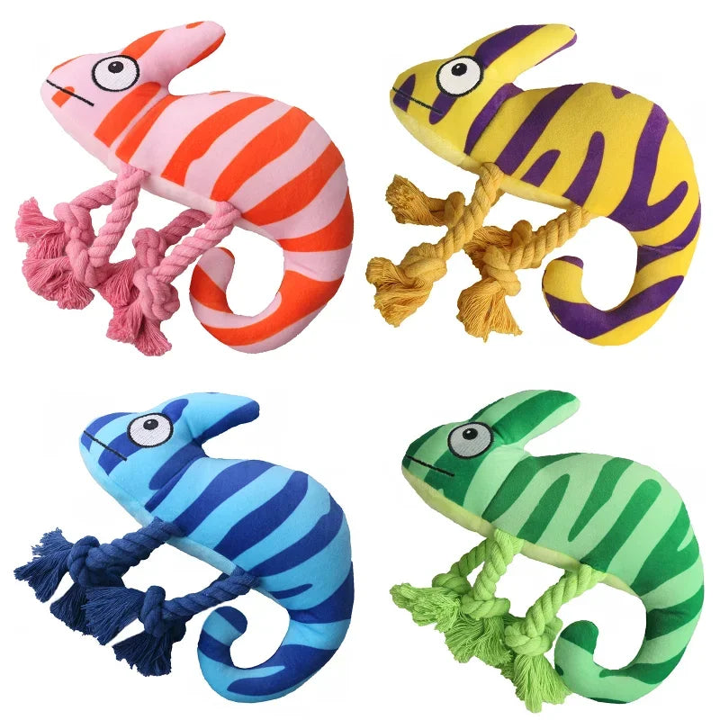 Squeaker Toys Chameleon Plush Dog Squeaky Toy