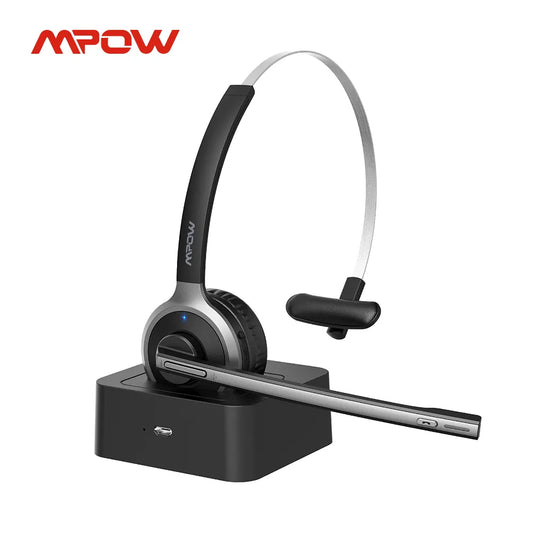 Bluetooth Headphones with Mic Charging Base Wireless Headset