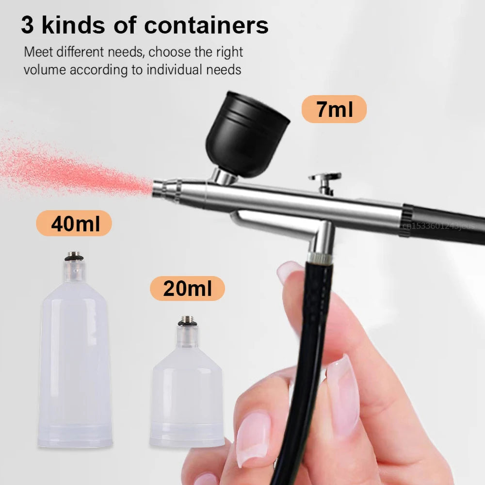 Airbrush Nails Art Painting Compressor Portable Paint Spray Gun