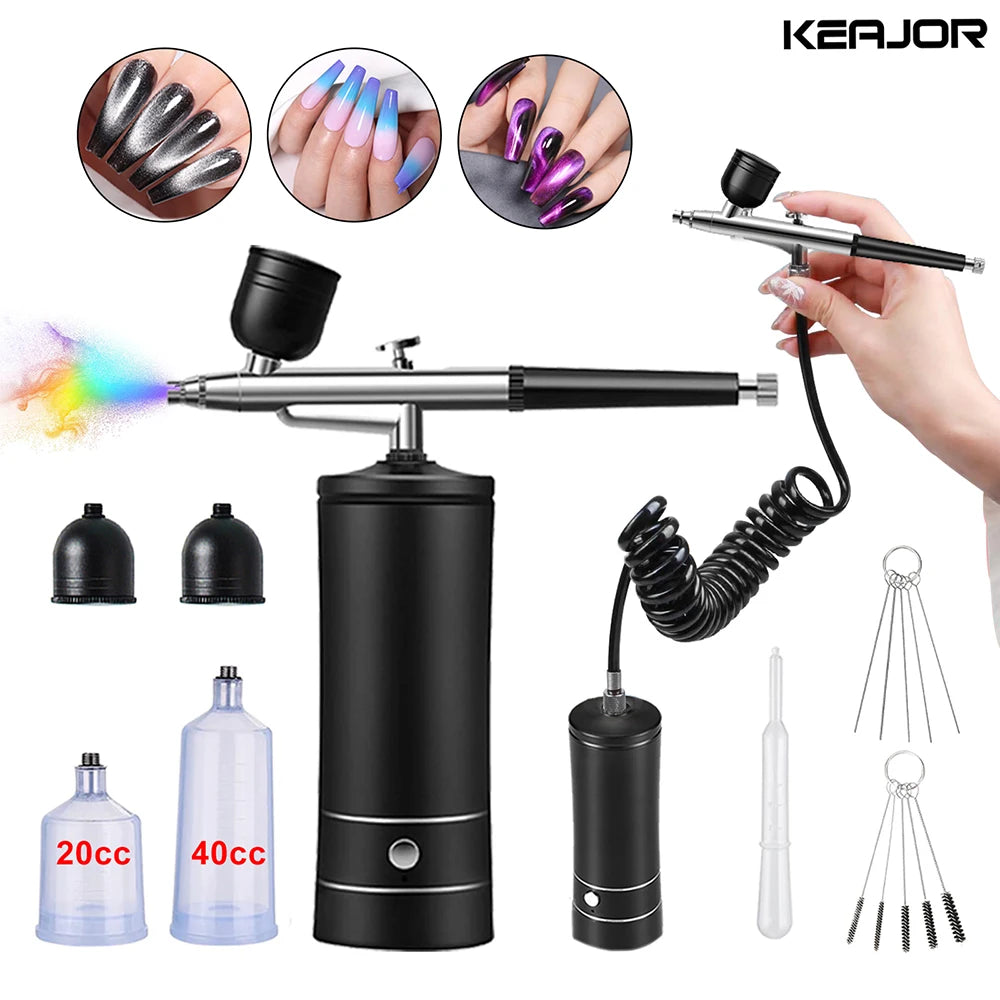 Airbrush Nails Art Painting Compressor Portable Paint Spray Gun