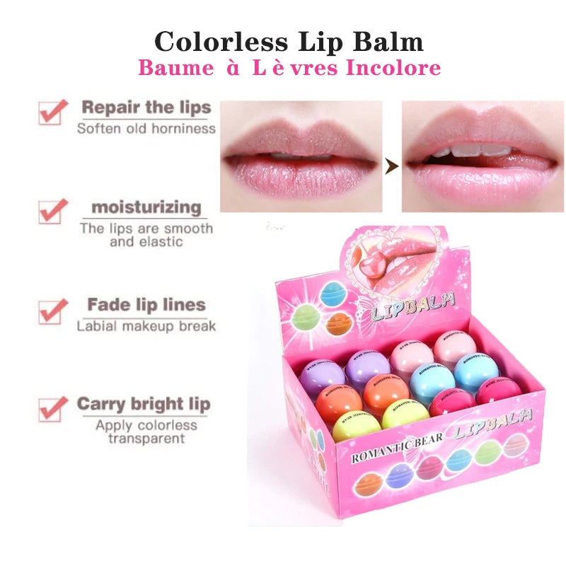 24pcs/Box Wholesale Lip Balm Fruit Flavor Lip Gloss