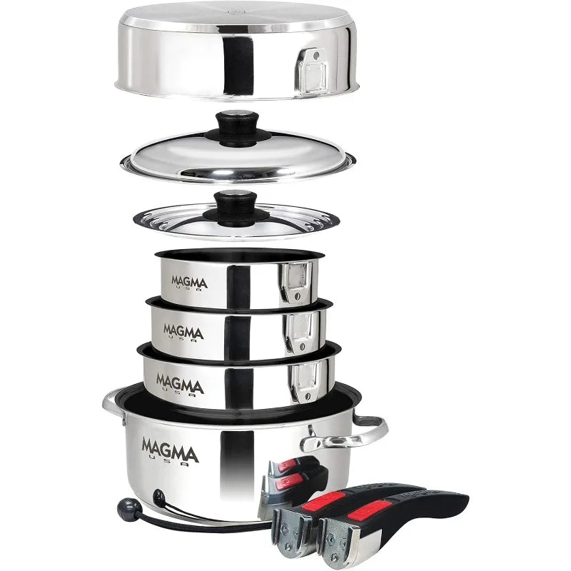 Magma Products Nesting Colored Stainless Steel Induction Cookware