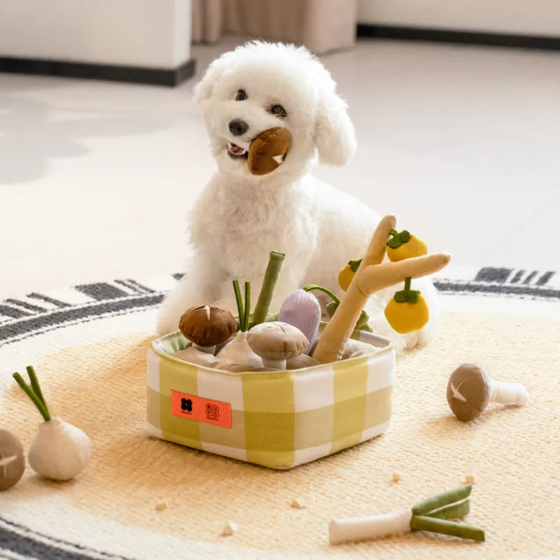 Mewoofun Snuffle Toys Vegetable-Shape Interactive Toy Dog