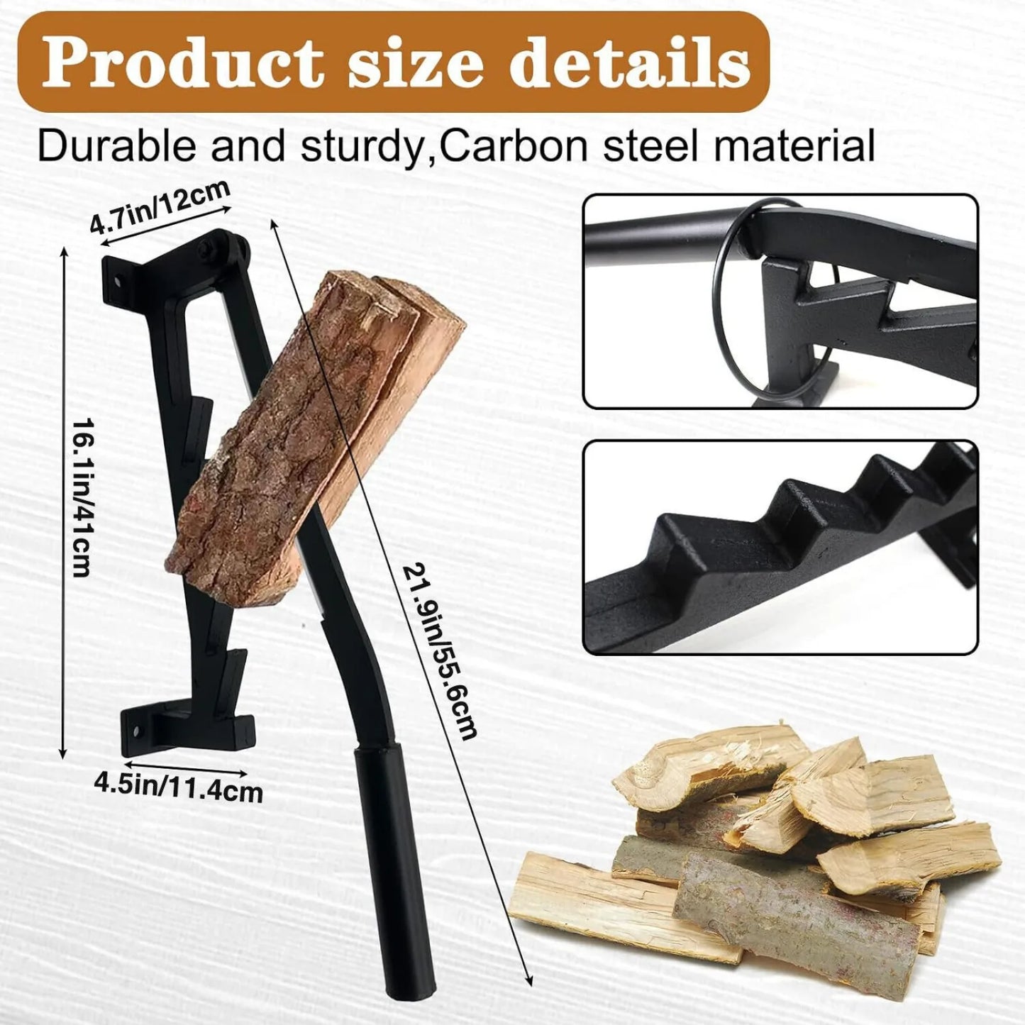 Wall Mount Steel Firewood Splitter