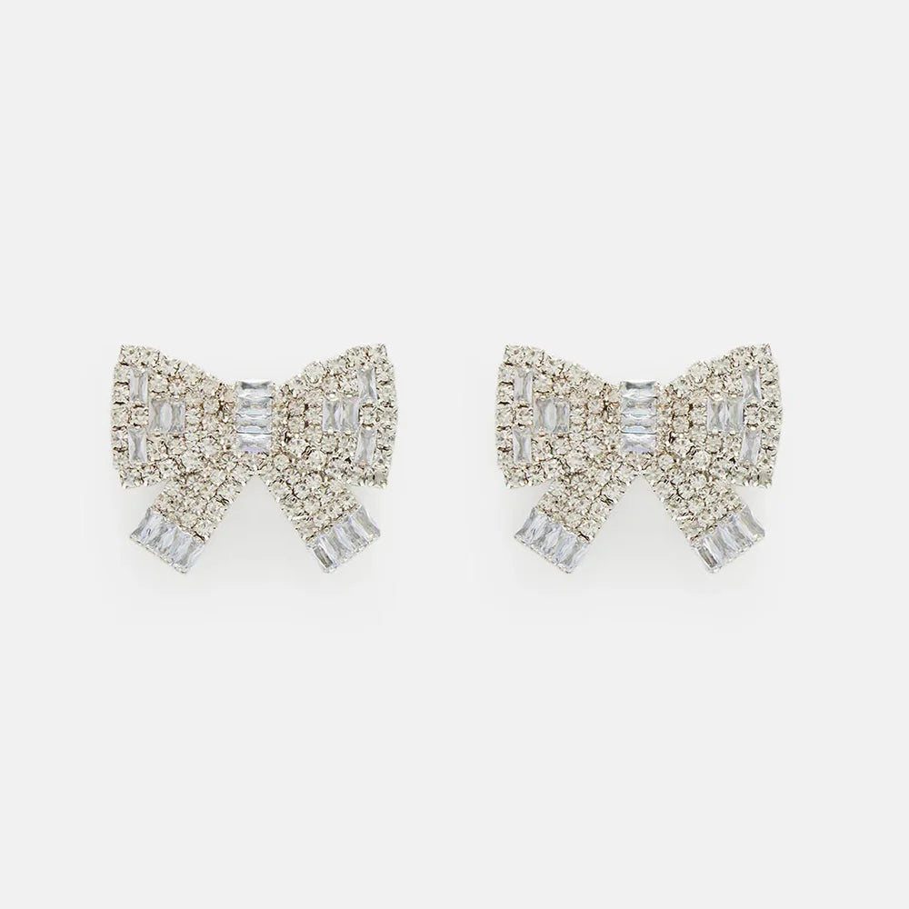 Bow Earrings Trending Rhinestone Piercing fashion Jewelry