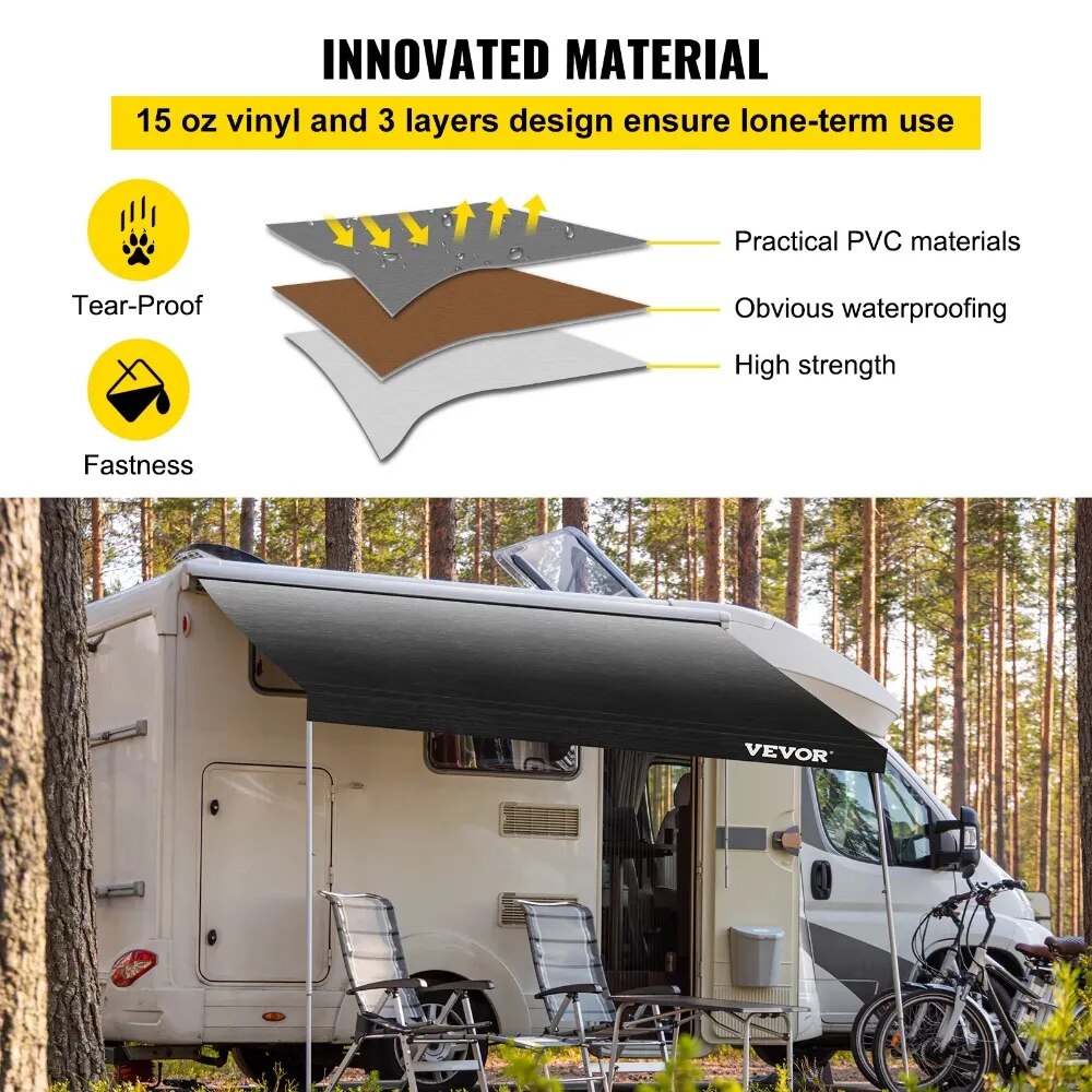 Sun Shade and Waterproof Camper Awning