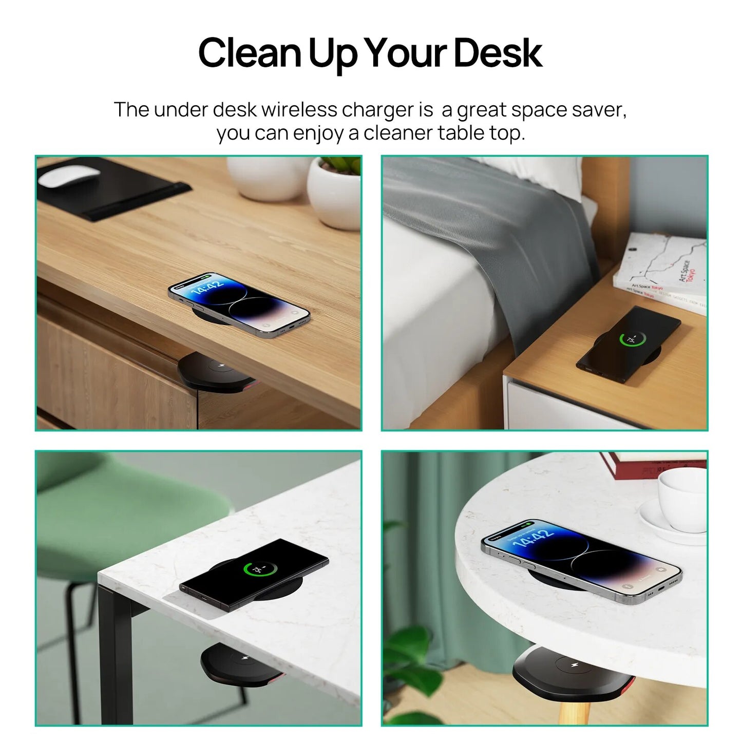 Invisible Wireless Under Table Charger Furniture Desk  Station for iPhone