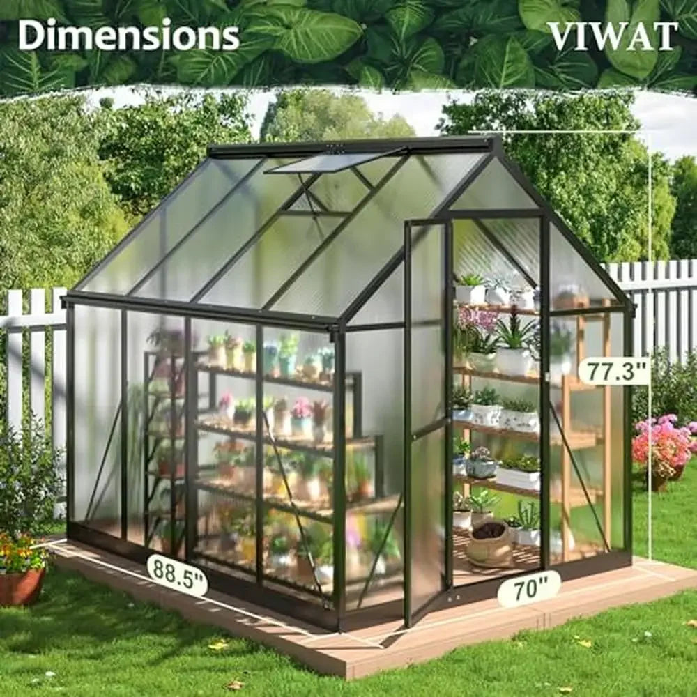 Large Walk-in Greenhouse with Quick Setup Aluminum Structure and Roof