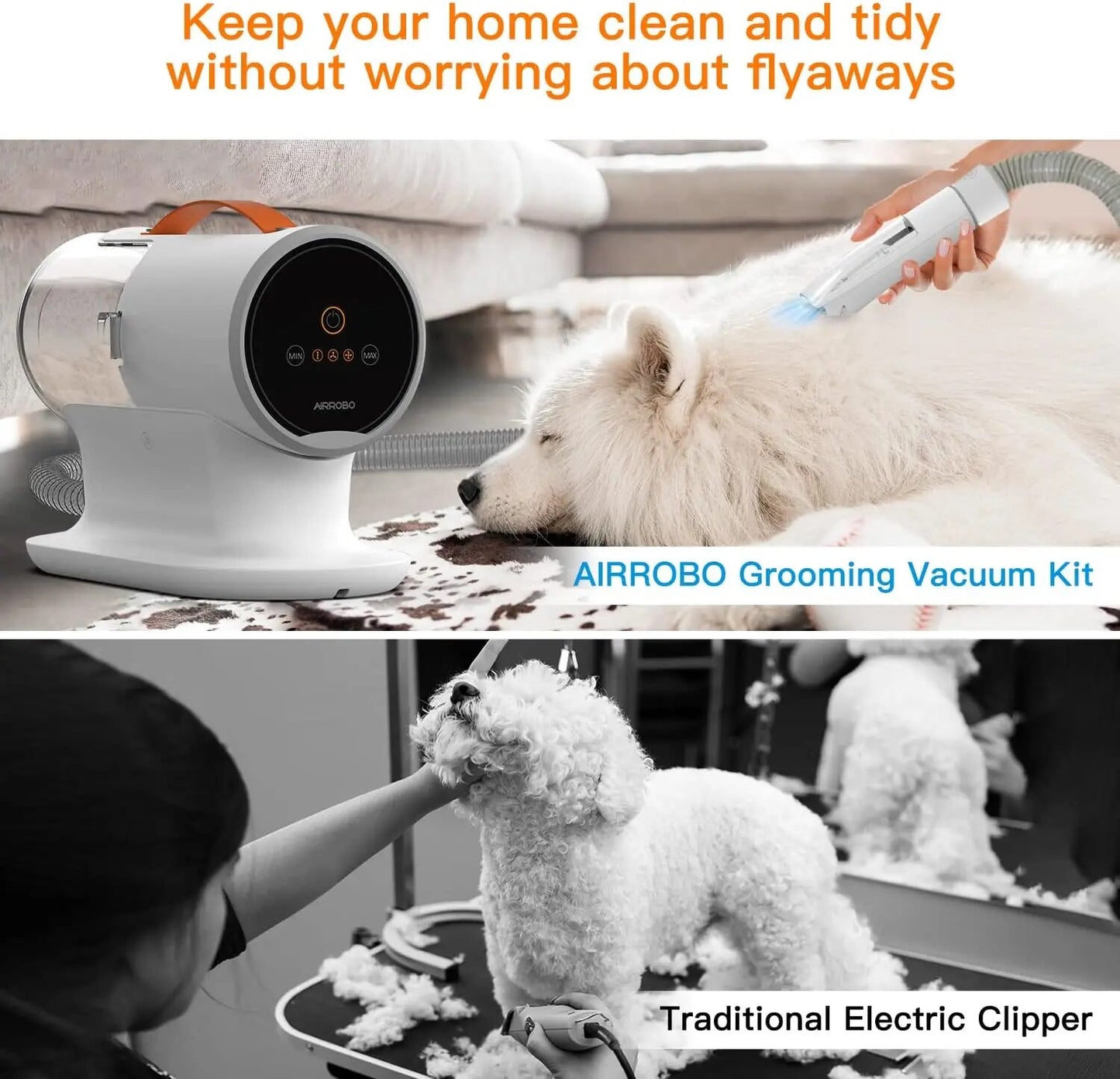 Dog Hair Vacuum & Dog Grooming Kit