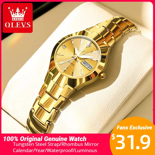 Women  Quartz Rhombus Mirror Original Quartz Watch