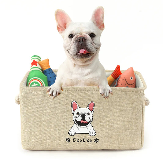 Personalized Dog Toy Basket Free Print Dog Cat Image Name