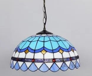 Tiffany Stained Glass Pendant Light  Mediterranean Baroque LED Chandelier