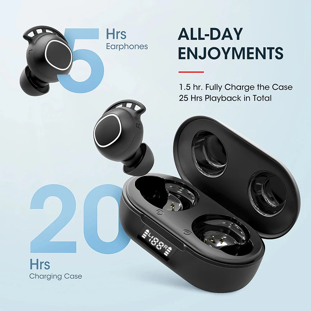 Plus True Wireless Earbuds Bluetooth Headphones with Deep Bass Sound