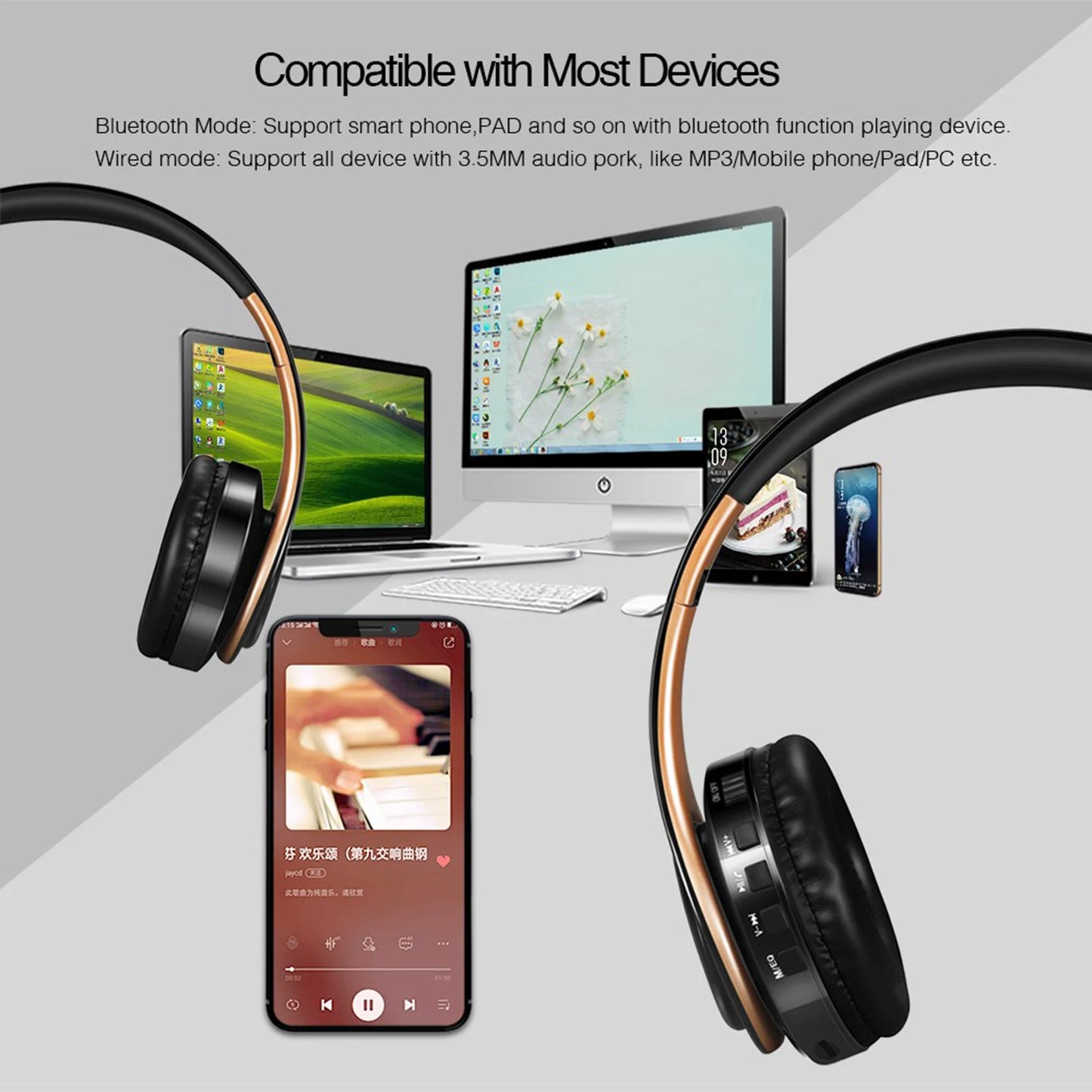 2023 Upgrading Wireless Bluetooth Headphones Stereo Headset