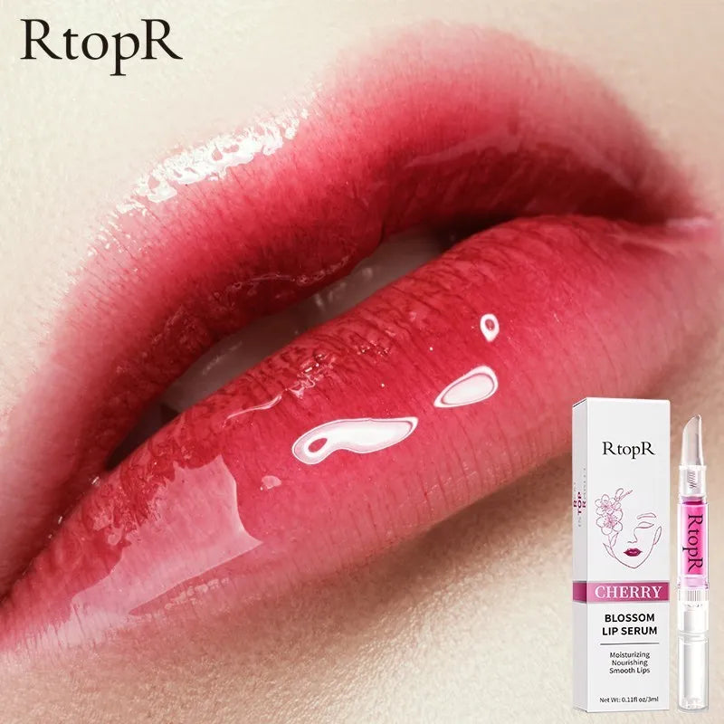 2pcs RtopR Sakura Lip Essence Anti-Dry Crack Exfoliating Repair