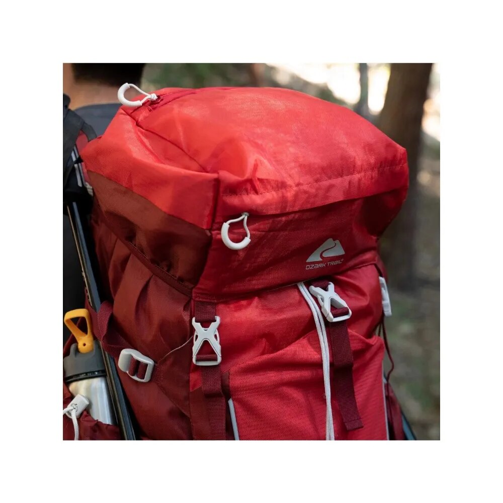 Hydration Compatible, Hiking, Camping, Travel Backpack, Red, Unisex