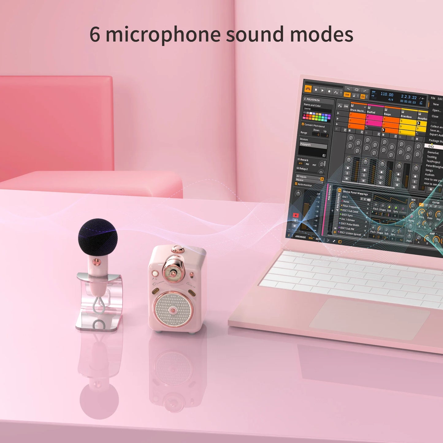 Fairy-OK Portable Bluetooth Speaker with Microphone Karaoke Function