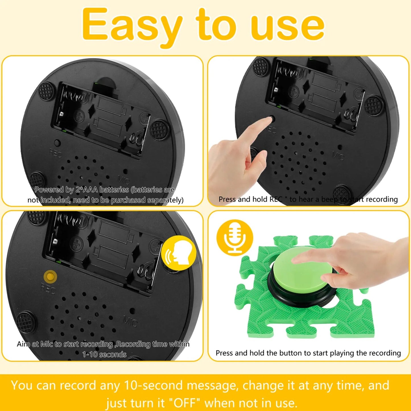 4Pcs Dog Talking Button Recordable Training Buttons for Dogs