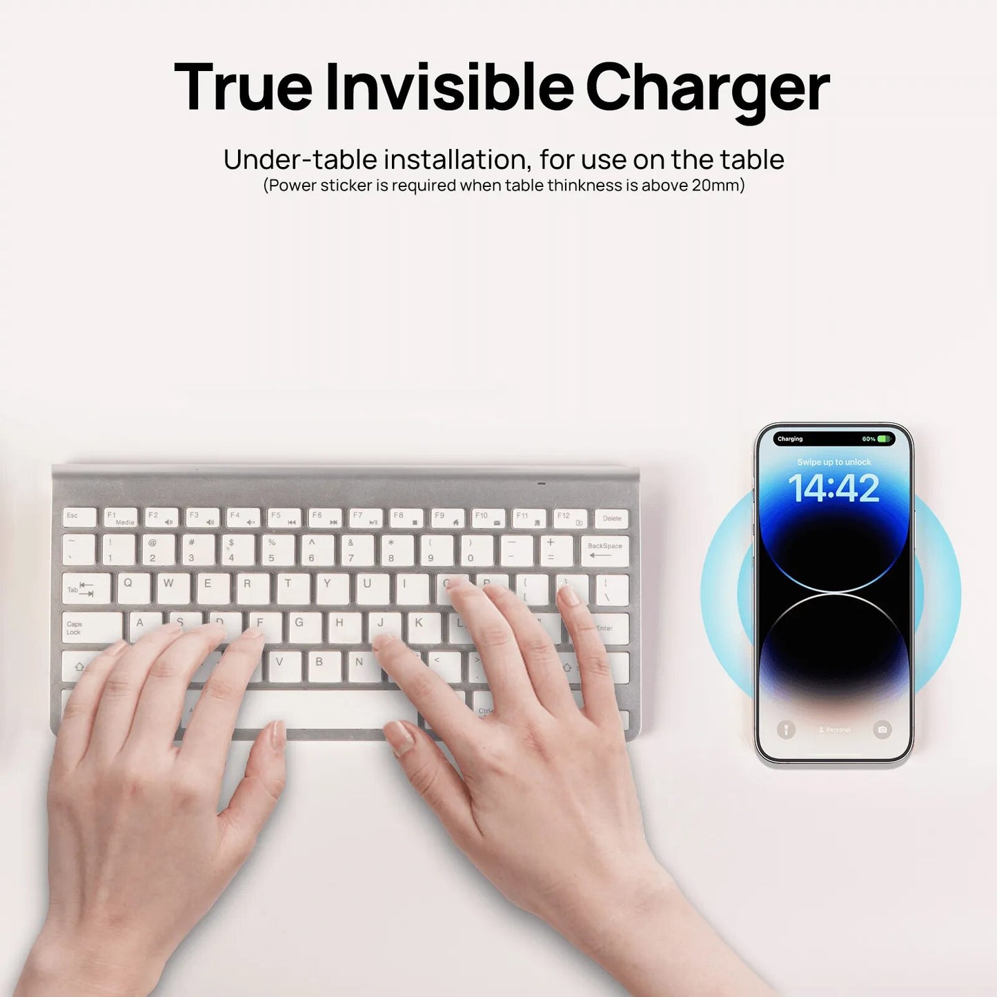 Invisible Wireless Under Table Charger Furniture Desk  Station for iPhone