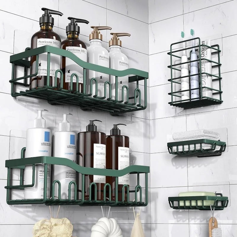 Shower Caddy 5 Pack,Adhesive Shower Organizer for Bathroom Storage