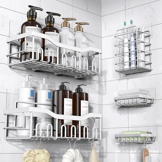 Shower Caddy 5 Pack,Adhesive Shower Organizer for Bathroom Storage