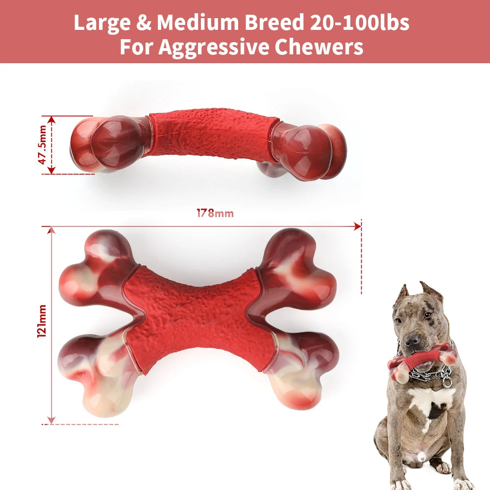 Pet Dog Chew Toy Durable Double Bone Rubber Interactive Toys