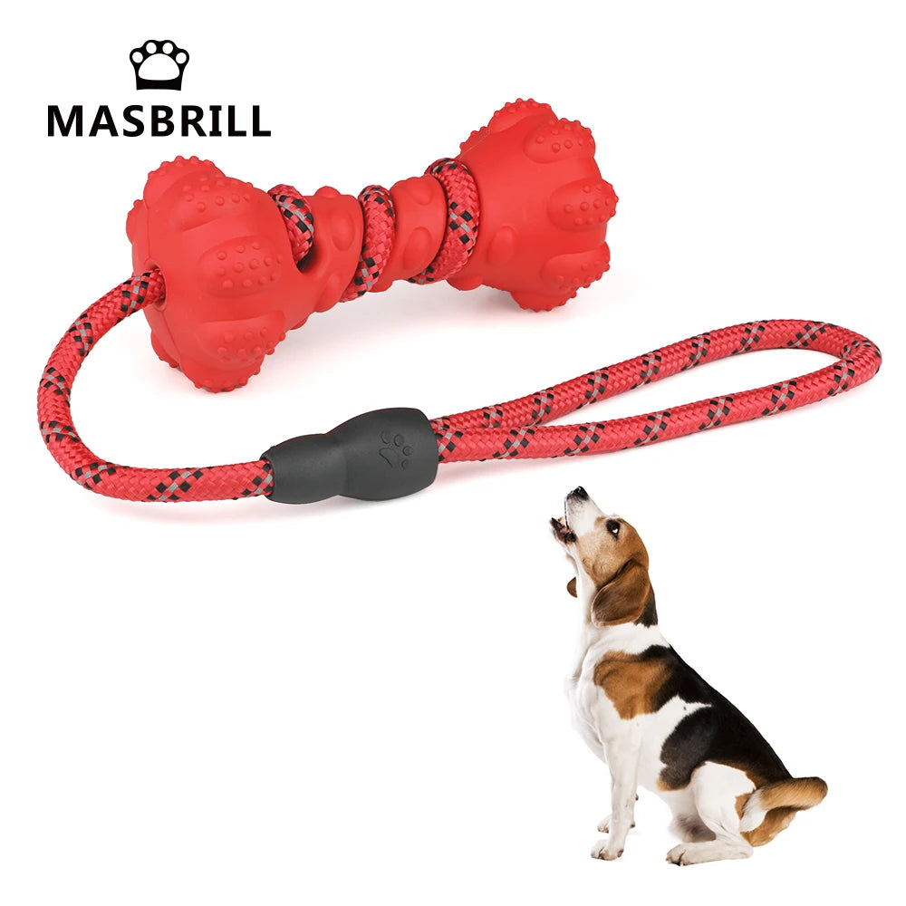 Pet Dog Toy Interactive Rubber Dumbbel for Small Large Dogs