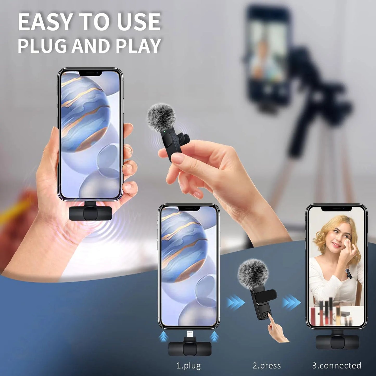 NEW Wireless Microphone Audio Video Recording Mini Mic For iPhone