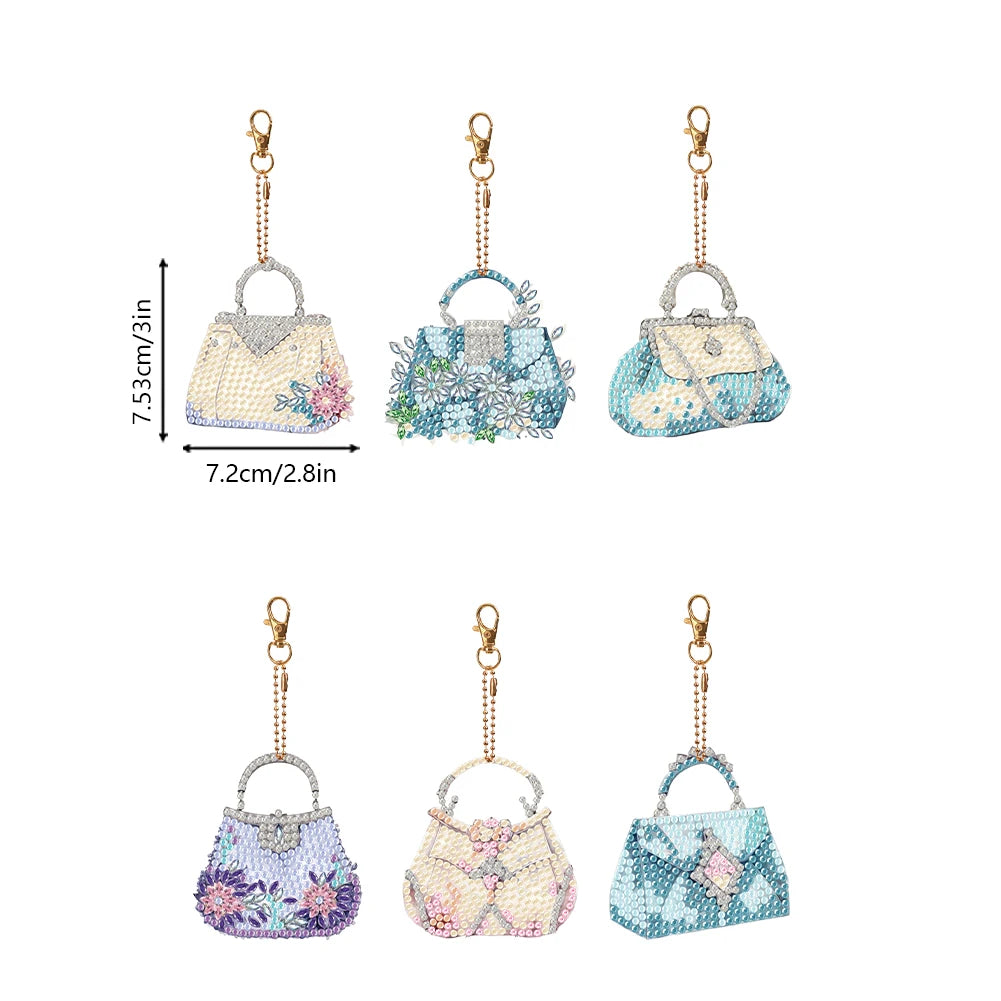 Diamond Painting Keychains Handbag Double Sided Art Ornaments