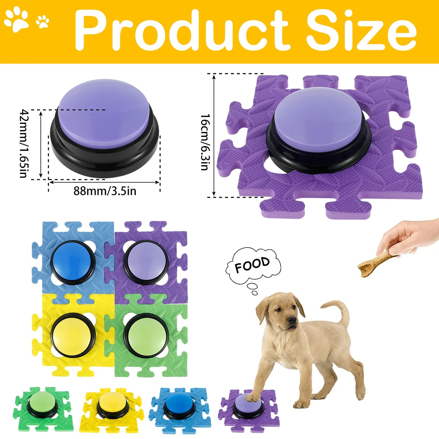 4Pcs Dog Talking Button Recordable Training Buttons for Dogs