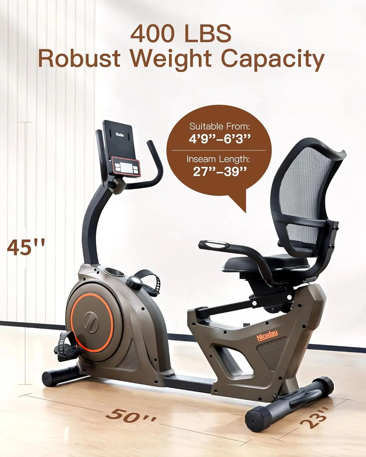 Indoor Recumbent Exercise Bike Workout Equipment for Home Gym