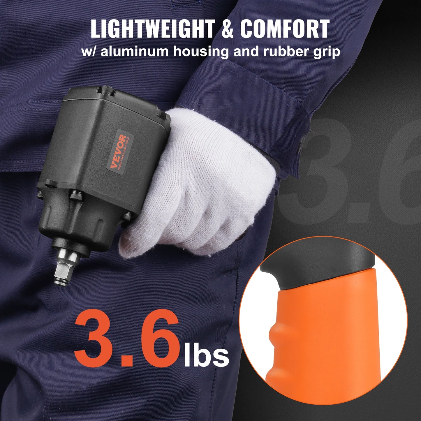 Air Impact Wrench  3/8 Inch Square Drive Pneumatic Impact Gun