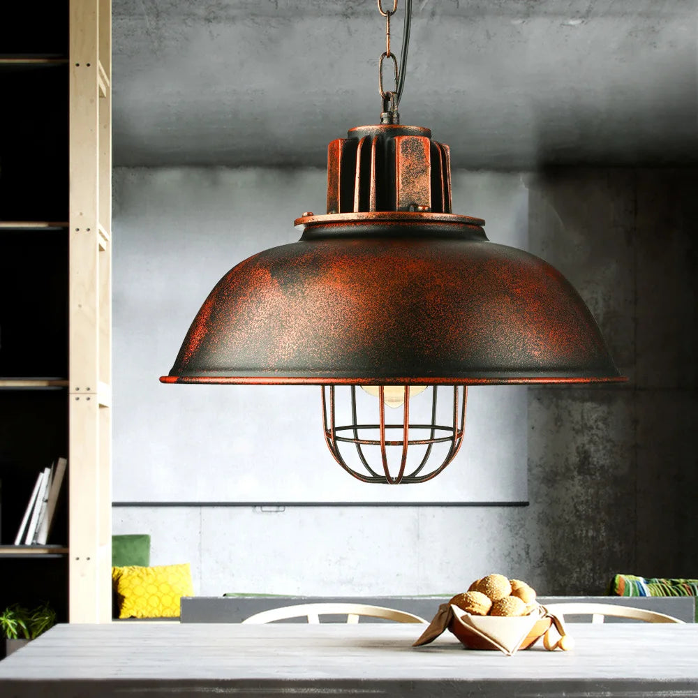 Iron Lamp Shade Retro Ceiling Lamps Pendant Light Chandelier.