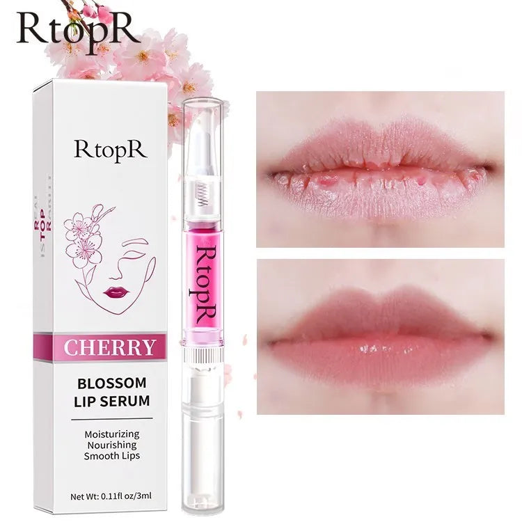 2pcs RtopR Sakura Lip Essence Anti-Dry Crack Exfoliating Repair