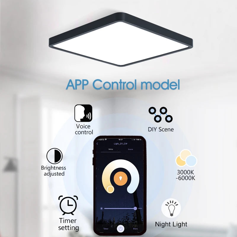 MARPOU Tuya Smart LED Ceiling Lamp Remote Control Square living room Ceiling Lights