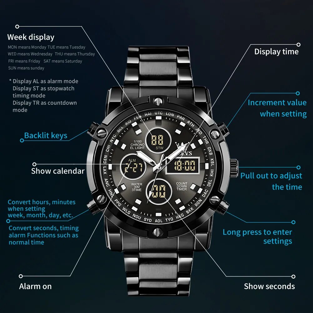 Original Brand Men's  waterproof Watches