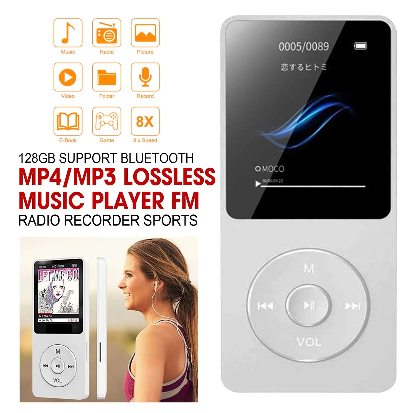 New  Support Bluetooth FM Radio Recorder Sports With radio function