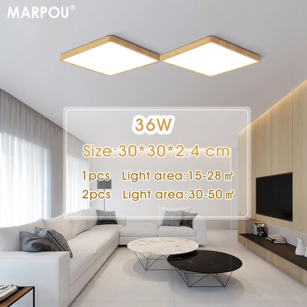 MARPOU Tuya Smart LED Ceiling Lamp Remote Control Square living room Ceiling Lights