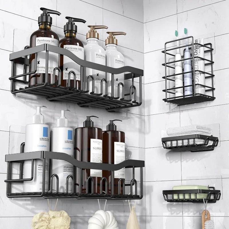 Shower Caddy 5 Pack,Adhesive Shower Organizer for Bathroom Storage