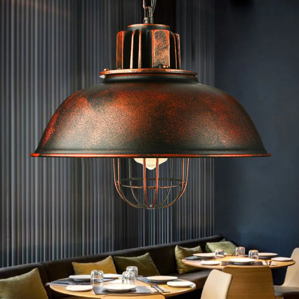 Iron Lamp Shade Retro Ceiling Lamps Pendant Light Chandelier.