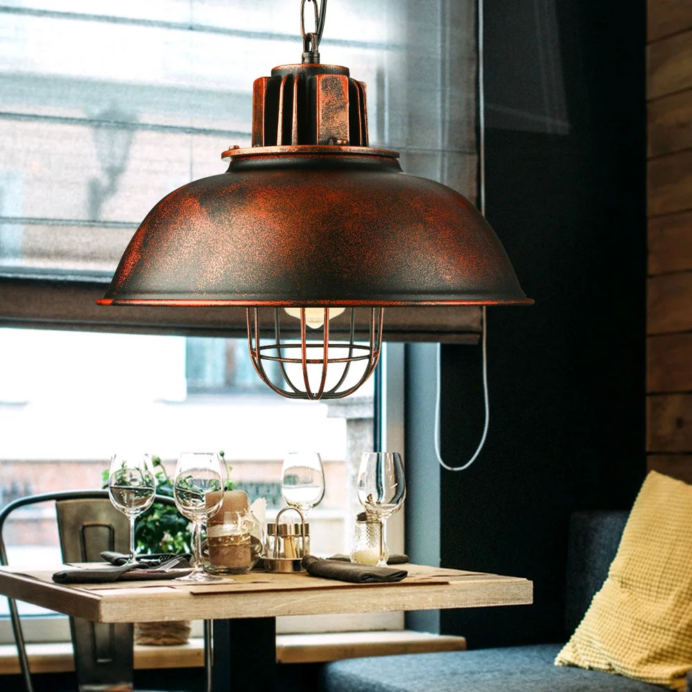 Iron Lamp Shade Retro Ceiling Lamps Pendant Light Chandelier.