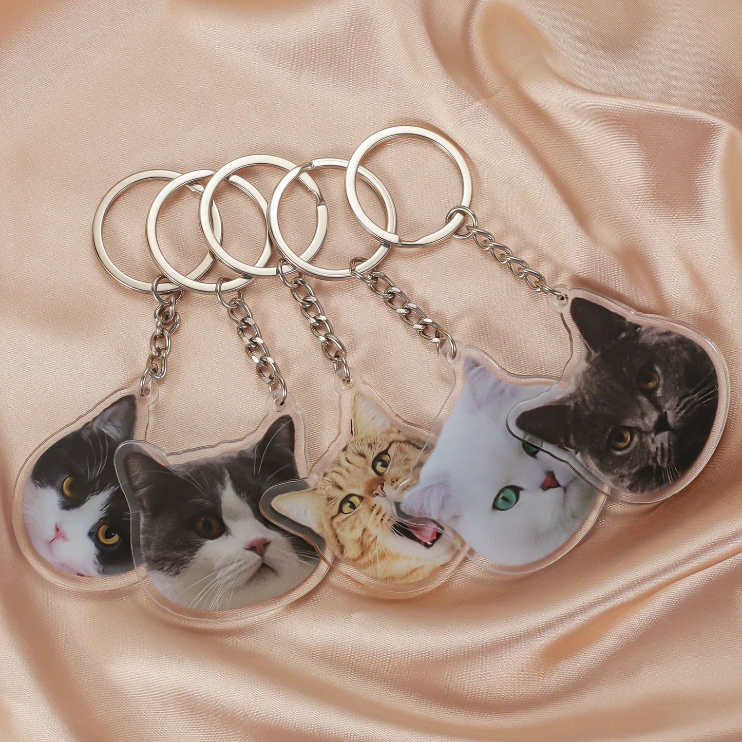 Personalized Double Sided Acrylic Pet Keychain For Women Men