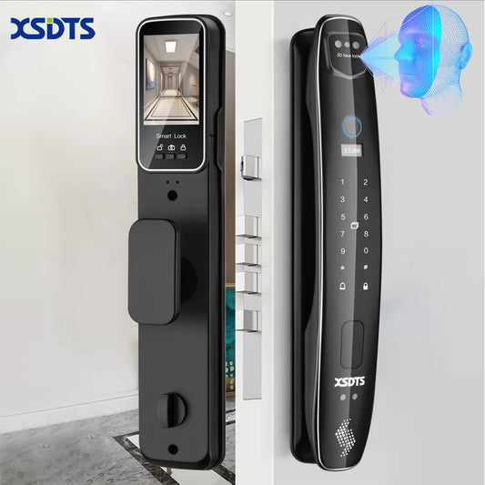 3D Face Smart Door Lock Security Camera fingerprint Monitor