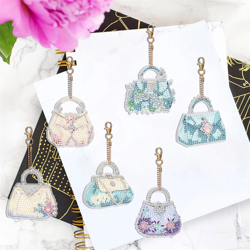 Diamond Painting Keychains Handbag Double Sided Art Ornaments